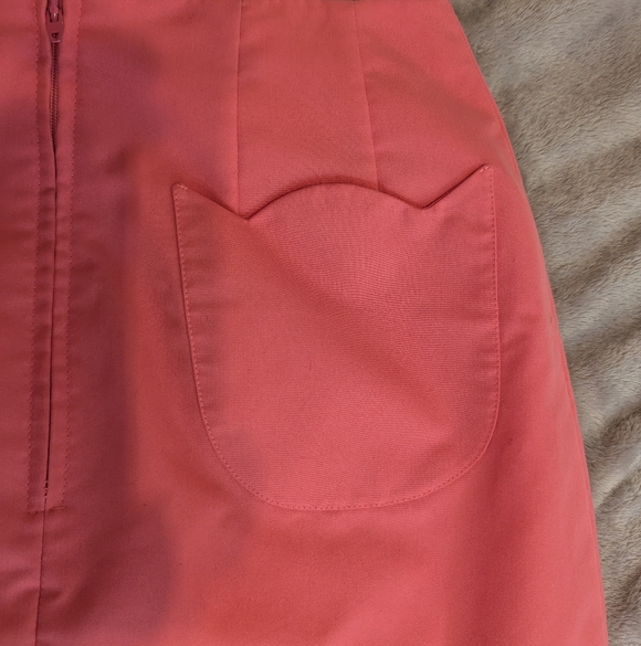 Vintage 1970s Lilly Pulitzer Womens Pink Scalloped Hem Skirt Tulip Pocket Small - Picture 5 of 8